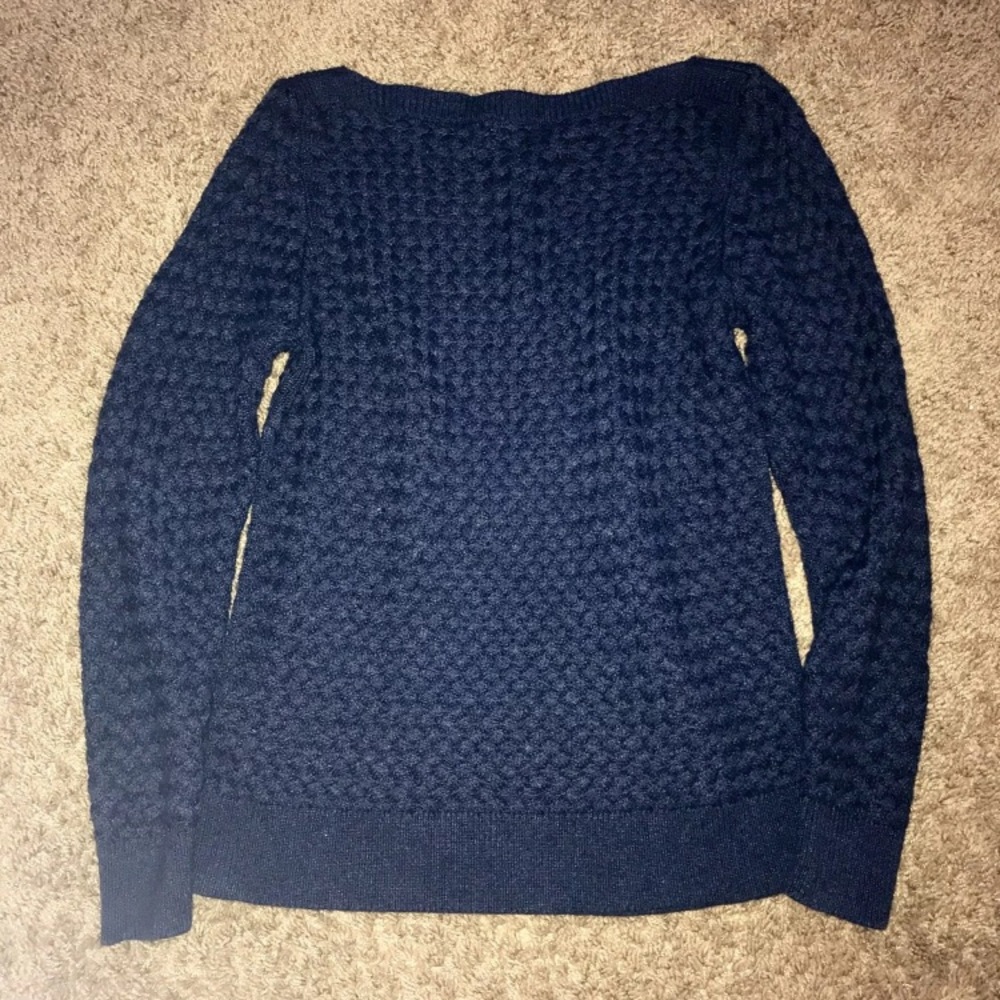 L. L. Bean Comfy Scoop Neck Navy Blue Sweater